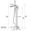 Robinet de baignoire sur pied VIBRANTBATH avec douchette intégrée et effet cascade, fini nickel brossé, poignée unique et douchette à main.-73110346