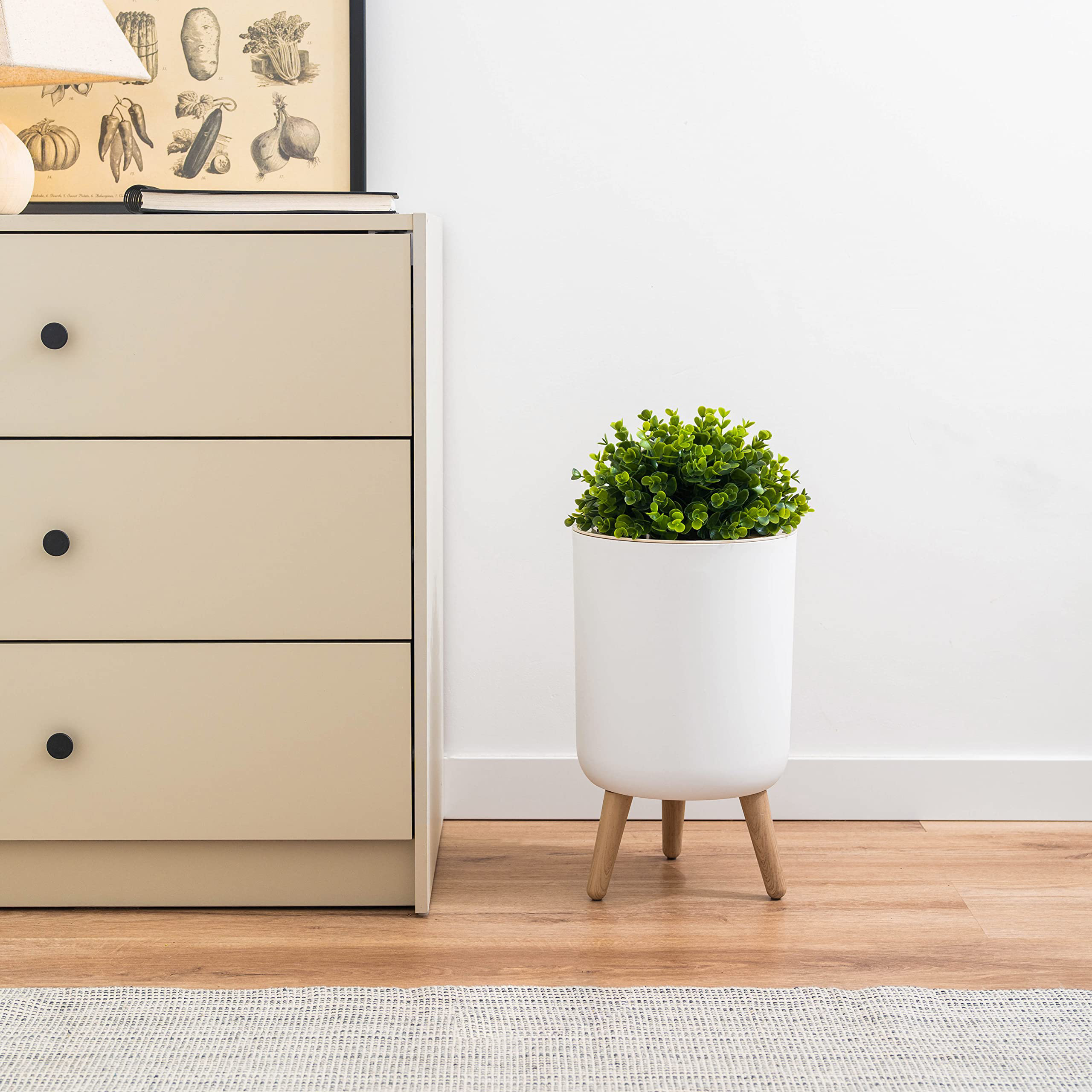 SHIRLEY'S OFFICE FURNITURE, LLC Earth & Mango Small Bathroom Trash Can With Lid, Small Bathroom ...