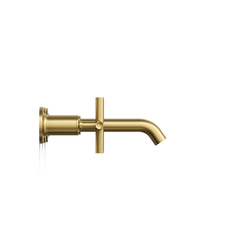 Purist® Wall-Mounted Bathroom Faucet, Cross Handle, Vibrant Brushed Moderne Brass