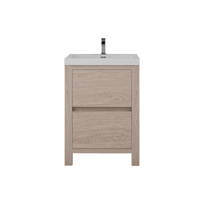 Laverock 23.5'' Single Bathroom Vanity with Acrylic Top, Pink Wood