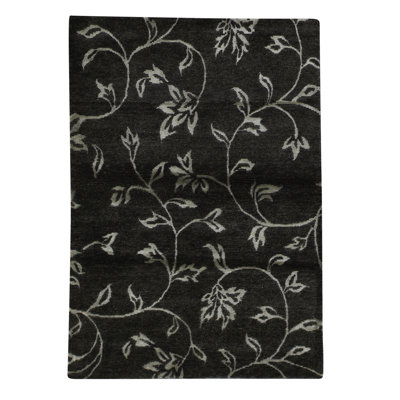 Tapis noir de haute qualité noué à la main