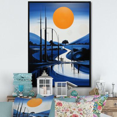 «Hindrik Blue Modern Bridge Scenery III», reproduction