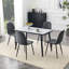 Ensemble de table et chaises de salle à manger moderne avec texture imitation marbre et design ergonomique-2099339127-2099306924