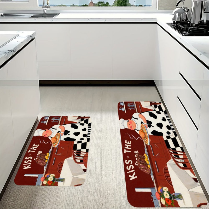 Ensemble de 2 tapis de cuisine Kiss The Cook Chef