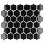 Hudson Due 2" Hex Glossy Black 10-7/8" x 12-5/8" Porcelain Mosaic Tile