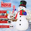 Bonhomme de neige musical éclairé à DEL de 8 pi GOOSH - lumières rotatives à 360 °, canne à sucre et boîte-cadeau
