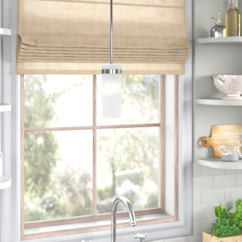 Luminaire suspendu cylindrique à 1 lumière Lafon, Nickel brossé