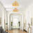 5 Light Rattan Flush Mount Ceiling Light, 15.9" Wicker Woven Boho Ceiling Light Fixture-1107406293