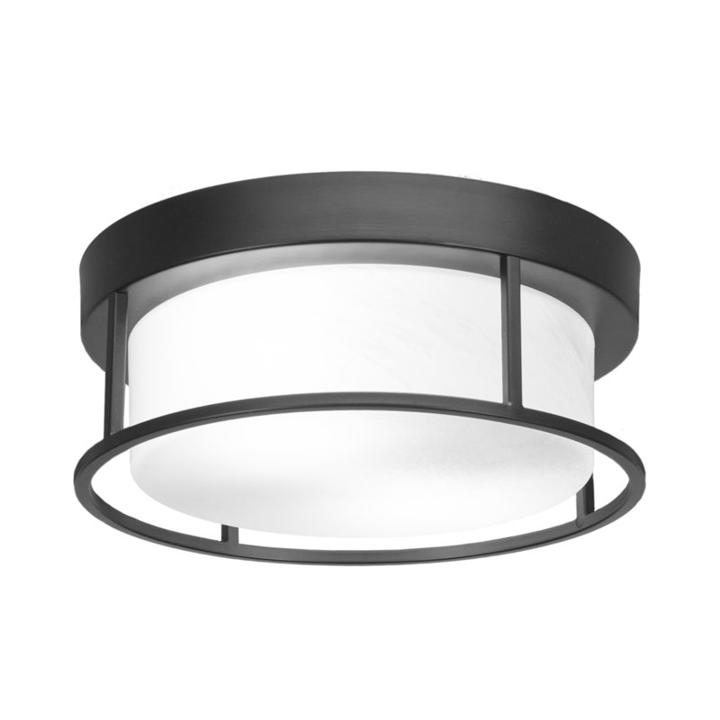 Flush Mount, With Glass, Matte Black, Colorful, 5" H x 5" W x 12" D