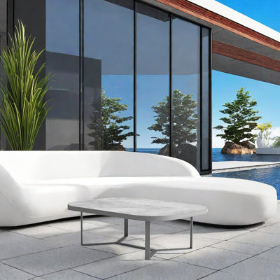Table basse d'extérieur Casual Simple Table de patio rectangulaire L 47,24 po x l 31,5 po