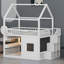 Playful House Bed Frame Equipped with Glow-Feature Shelves-145091277