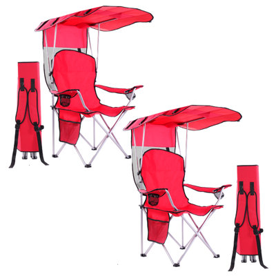 Ensemble de 2 chaises de camping portatives avec abat-jour intégré