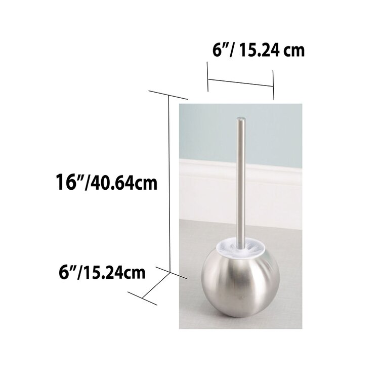 Home Basics Brushed Stainless Steel Tapered Toilet Brush Holder