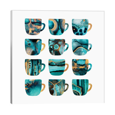 My Favorite Coffee Cups by Elisabeth Fredriksson - Wrapped Canvas Print