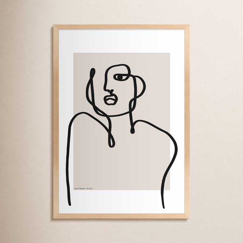 Figure And Form 1 Print by Romina Gadler, Maple Framed Paper, 50" H x 35" W x 1.25" D