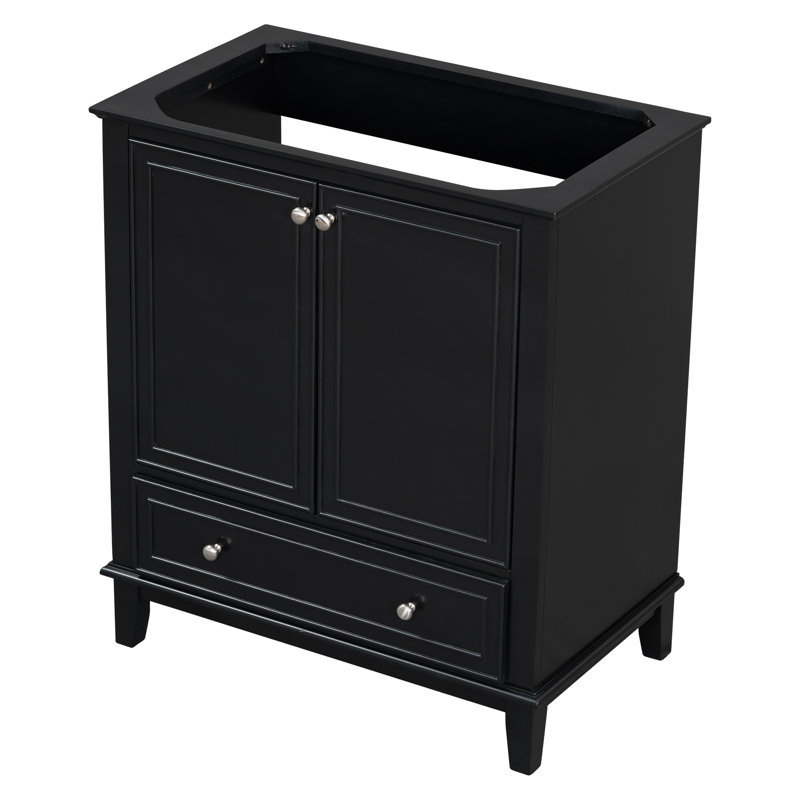 Base de meuble-lavabo simple 29,5 po seulement, Noir, noir, noir, noir