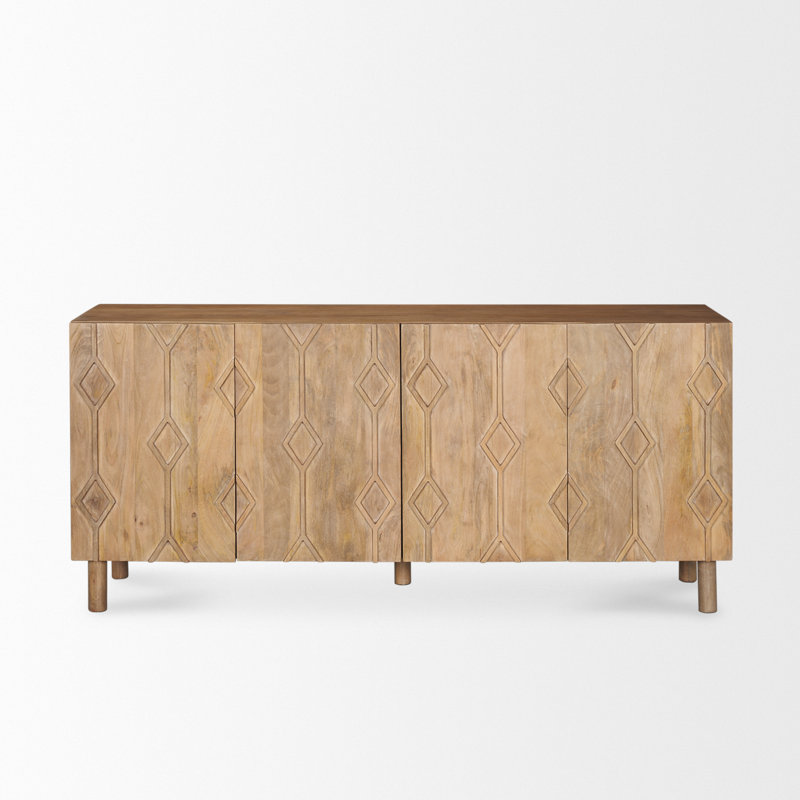 Atilus 71'' Solid Wood Sideboard, Light Brown