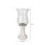 Dianella Antique White Natural Stone Hurricane Candle Holder, Glass Tabletop Candlestick Holders-1731004753