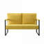 Pour le salon et la chambre à coucher, fauteuil d'appoint moderne 2 places, structure entièrement en métal, finition jaune
