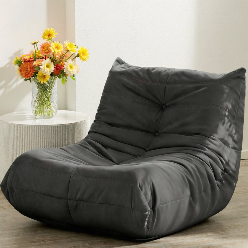 Fauteuil d'appoint en velours capitonné Velvet Embrace, Gris