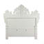 Cuir synthétique blanc et lit EK au fini blanc antique