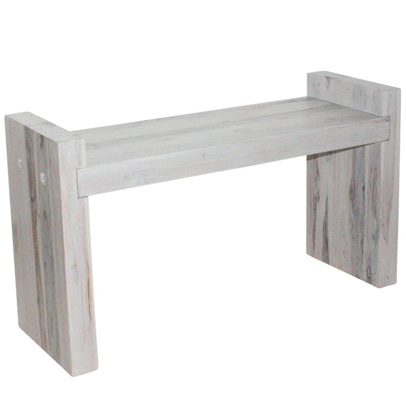 Harragan Solid Wood Bench, 21" H x 13" W x 13" D, Light Grey