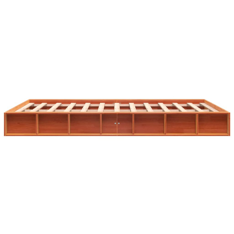 Friona Wood Platform Bed, Wax Brown, Kingsize (5')