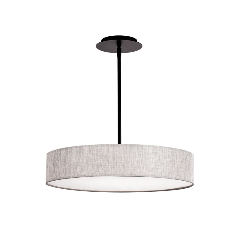 Manhattan 1-Light Drum Pendant, Black, 5" H x 20" W x 20" D