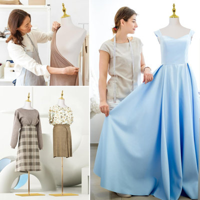 Dress Form Mannequin for Sewing Female Leather Manikin Torso with Detachable High Stability Metal Stand Adjustable Height