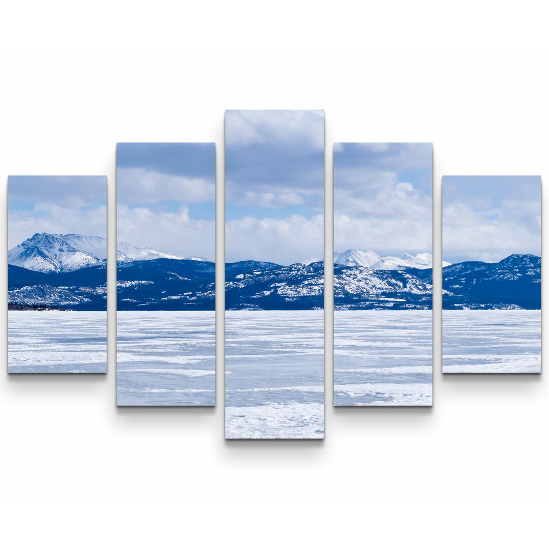 5-tlg. Leinwandbilder-Set Kalte Winterlandschaft in Kanada