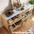 Gerius Fluted 6 Drawers Dresser, Yellow-105517498