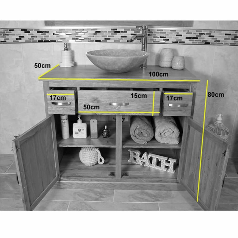 Immanuel 1000mm Single Bathroom Vanity with Vessel Ceramic Basin