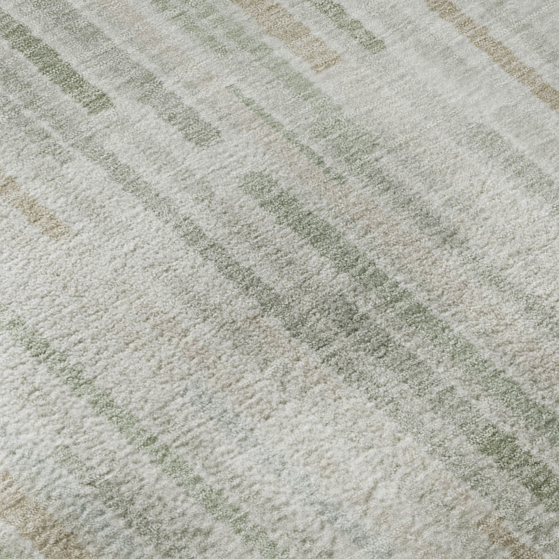 Premium Machine Washable Mayfield AMF2102 Striped Rug, 8' x 10', Sage