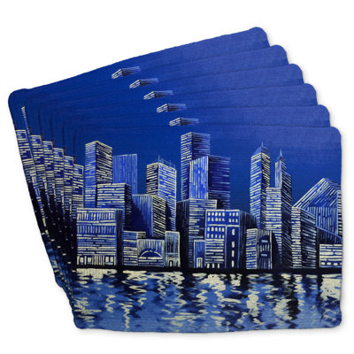 Blue Skyline Braided Polyester Mindaugas Set of 6 - Home Decor