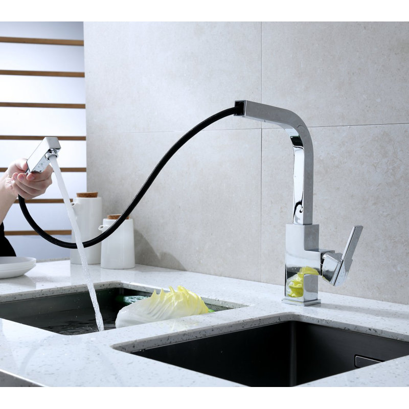 Ultra Faucets Icon Pull Out Kitchen Faucet, Chrome