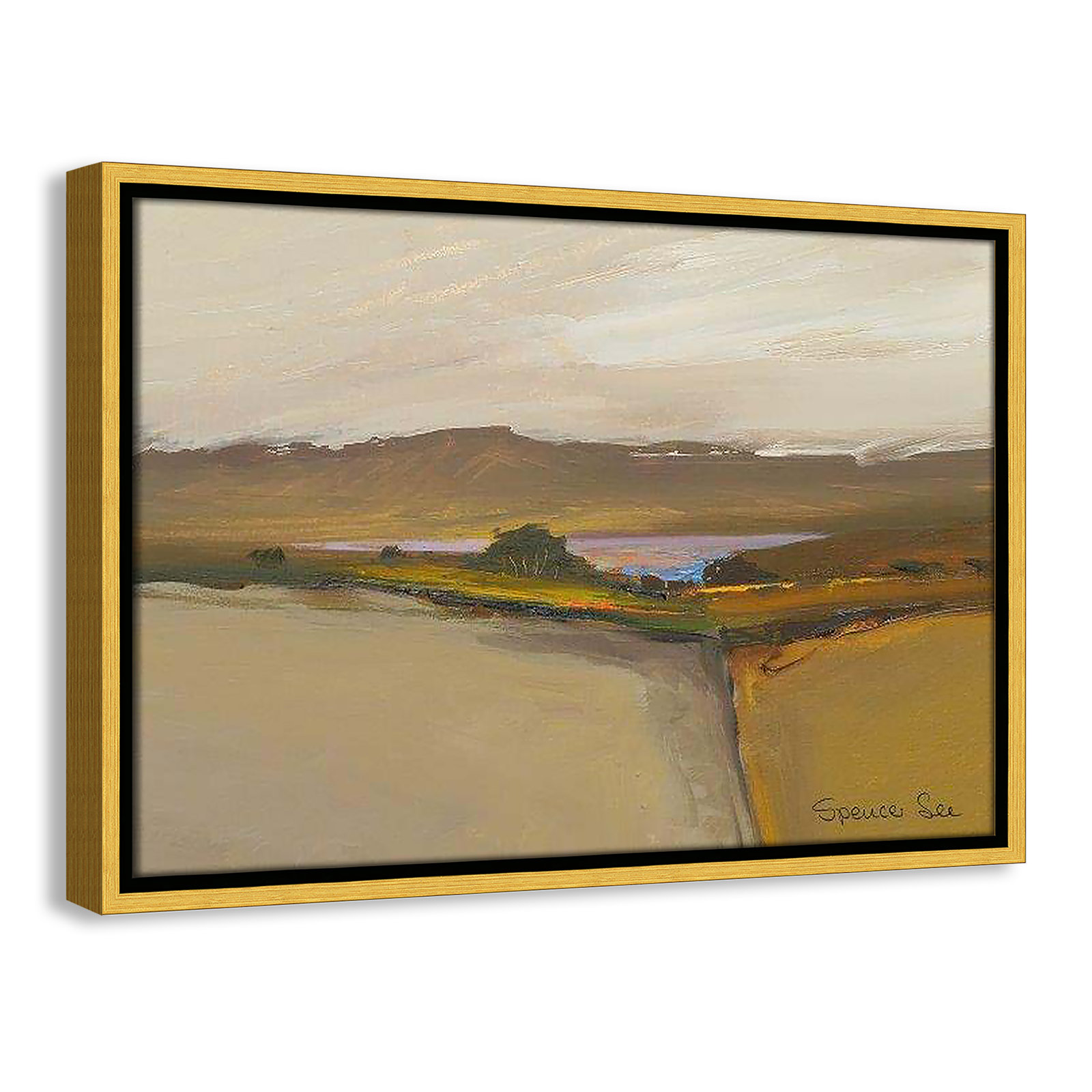 Heaven And Earth IV by Spencer Lee, 13.5'' H x 19.5'' W x 2'' D, Gold Framed
