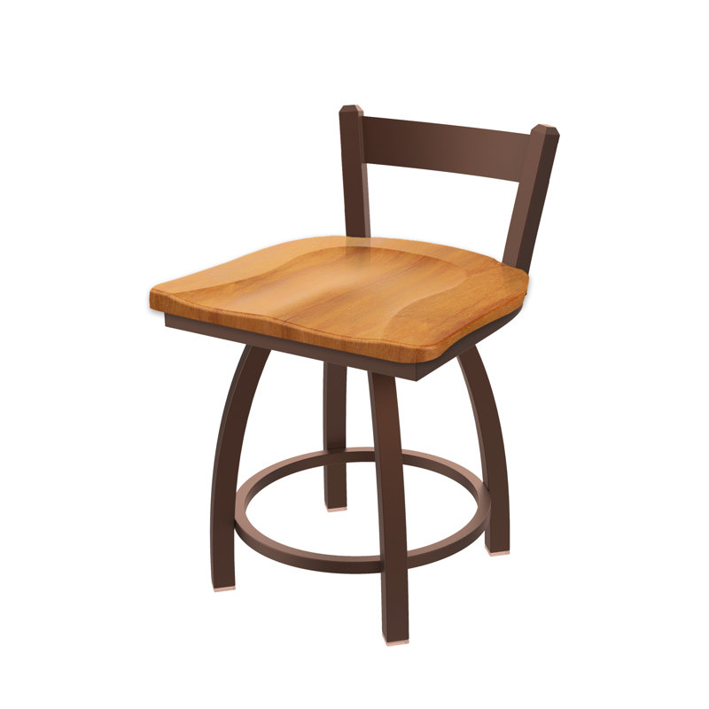Tabouret de coiffeuse en métal Catalina, Bronze, Bois - érable moyen