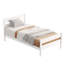 Lit simple avec tête et pied de lit, lit en bois d'hévéa-804147742