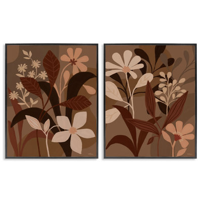 «Modern Boho Flower Bundle», ensemble de 2 estampes numériques encadrées par Cat Thurman Designs
