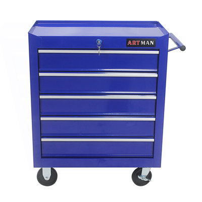 5 Drawers Multifunctional Tool Cart With Wheels, Accent Cabinet, Living Room Storage Cabinet