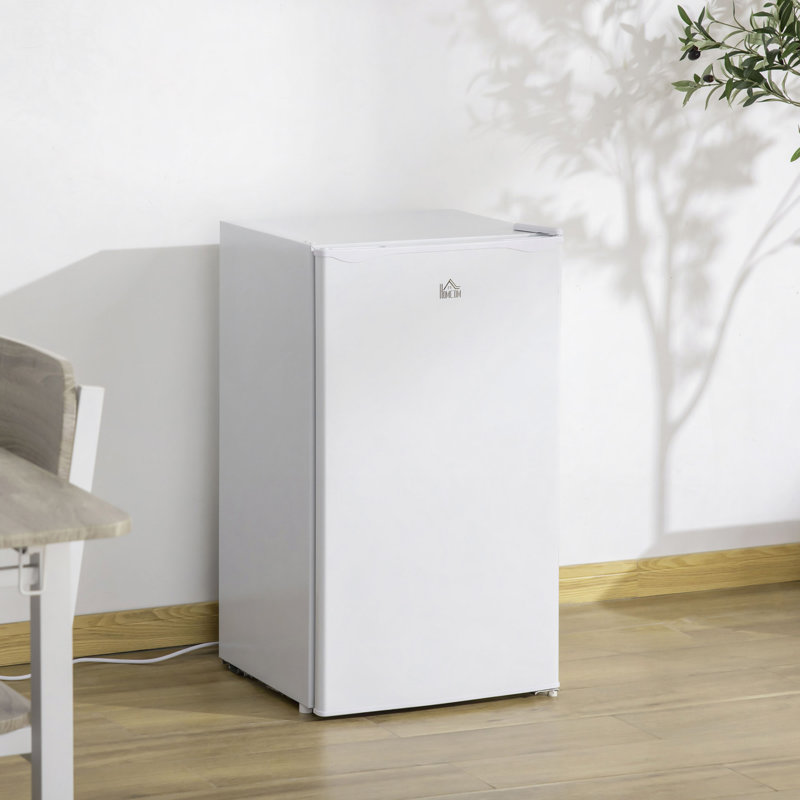 3.2 Cu.Ft Mini Fridge With Freezer, Compact Refrigerator With Adjustable Thermostat, Shelf And Reversible Door For Bedroom, Dorm, Home Office, Energy Efficient