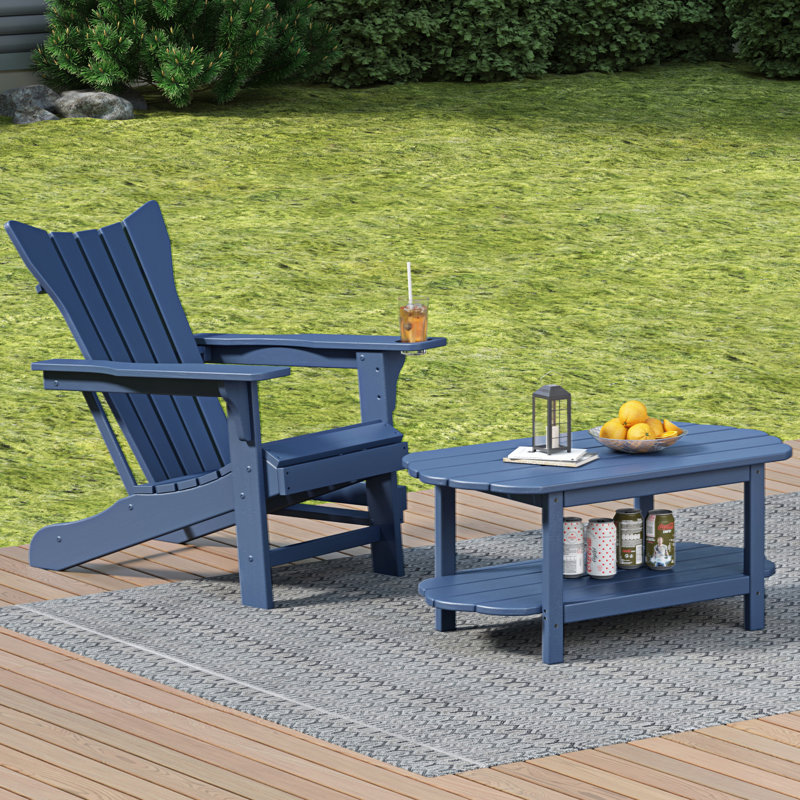 Chaise Adirondack pour l'extérieur en PEHD Licola, Bleu