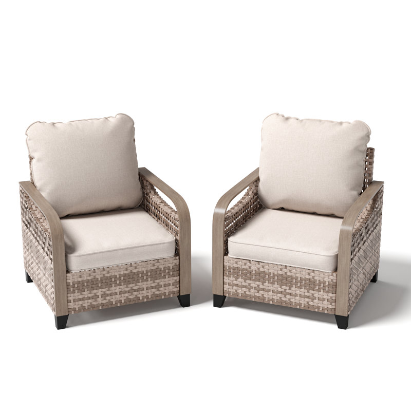 Corion All Weather Wicker Outdoor Lounge Chair With Cushions