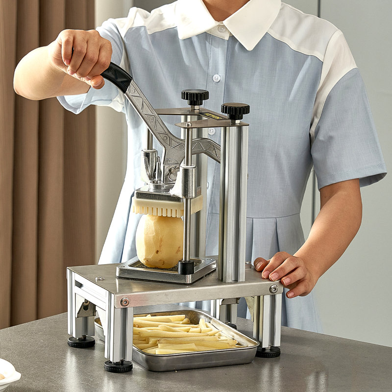 Heavy-Duty Silver Commercial Vegetable Chopper with 4 Blades