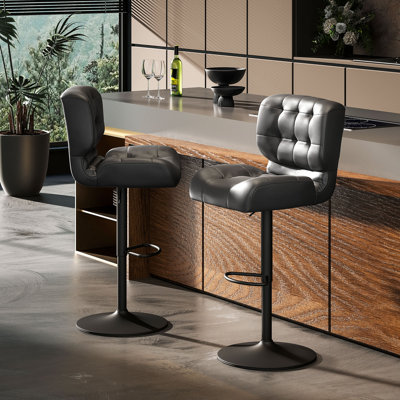 Yeal Swivel Upholstered Adjustable Height Counter Stool