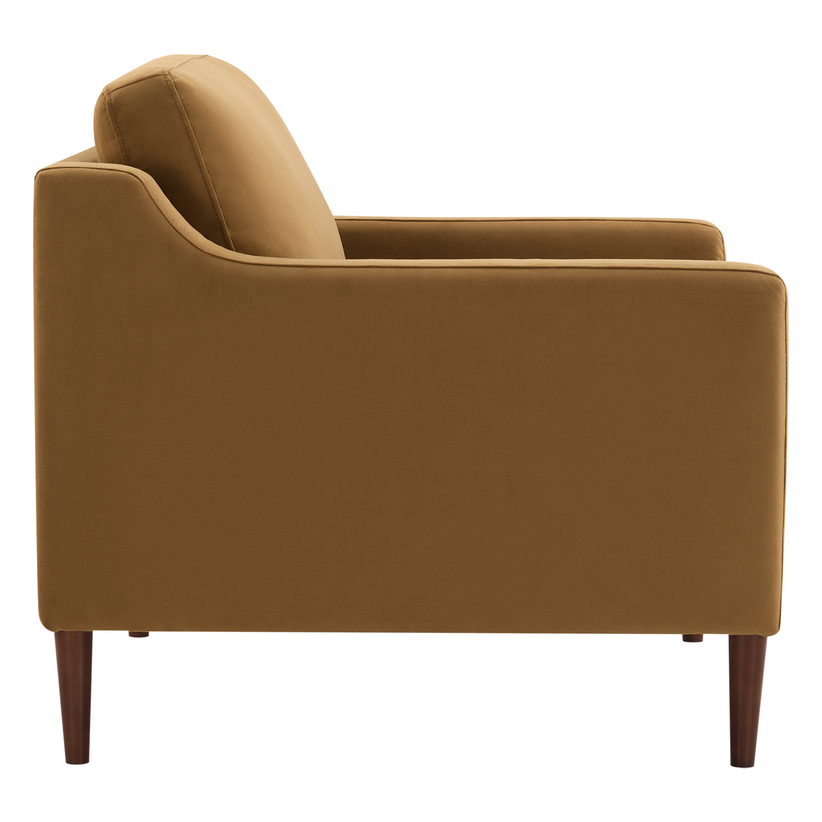 Daylen Walnut Armchair, Soren Ochre Performance Velvet