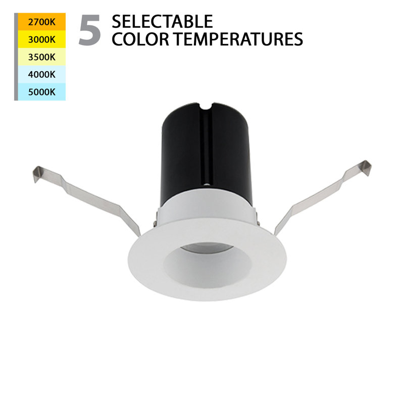 Luminaire encastré rond à DEL sélectionnable 5 po 5 po Ion (nouvelle construction), Nouvelle construction, Rond