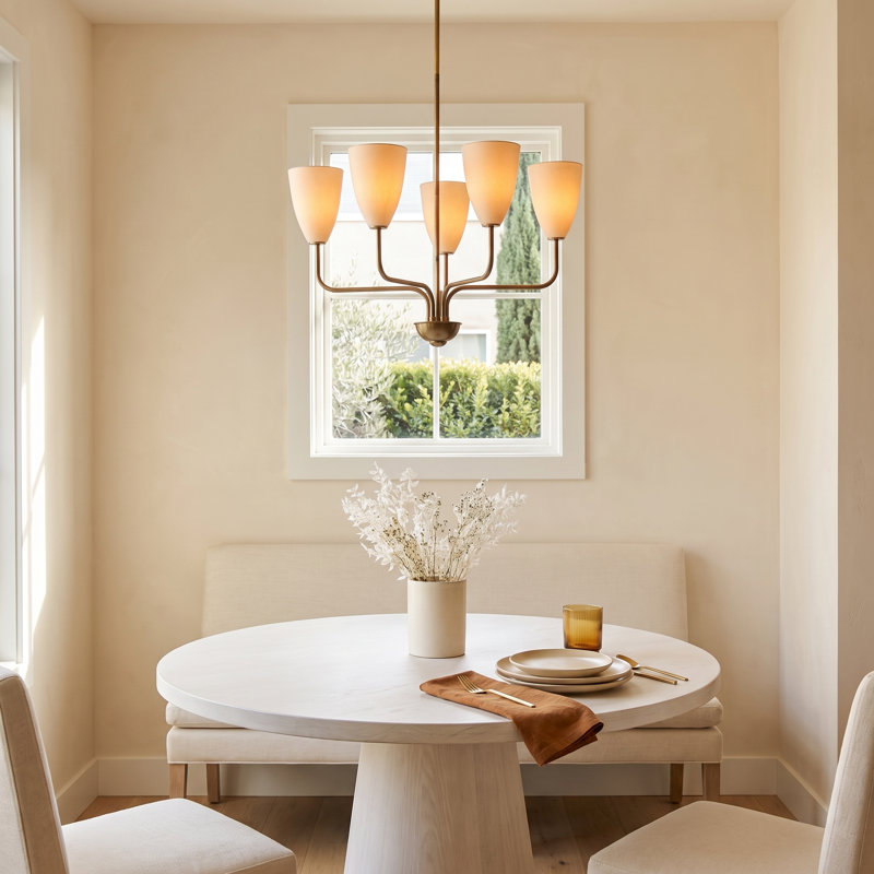 Lodovico Solid Brass 5-Light Chandelier