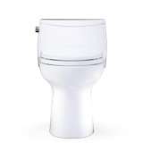 TOTO Ultramax Low Profile One-Piece Elongated 1.28 GPF Universal Height Toilet with CEFIONTECT and SS114 SoftClose Seat, Cotton White - MS618114CEFG#01