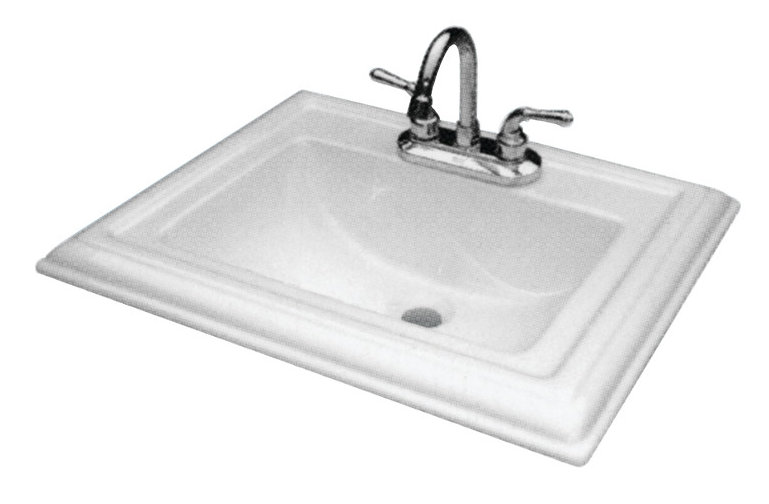 Transolid Avalon 18.125'' White Vitreous China Rectangular Bathroom Sink with Overflow